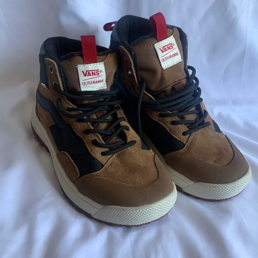 Vans Brown and Black Sneakers with Suede and Leather Panels